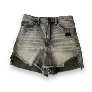 Good American Bombshell Jean Shorts Black Grey Distressed Denim Womens‎ Size 29